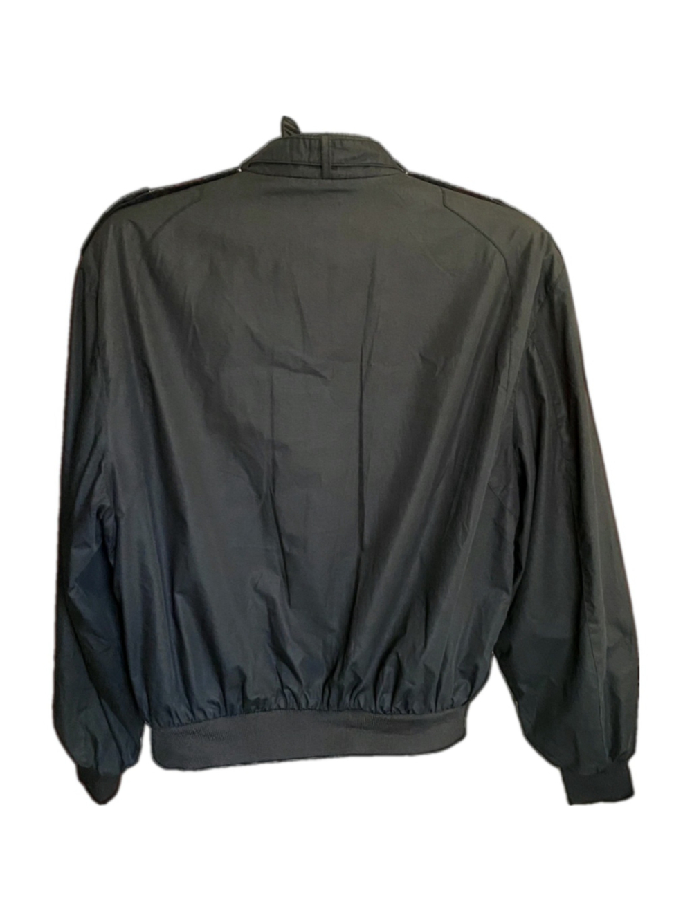 Members Only Black Racer Bomber Jacket Men's Size 42 Cotton Blend Full Zip - Picture 2 of 7